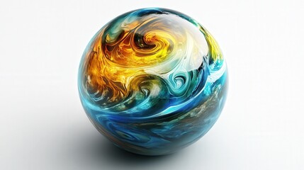 gemstone with swirling liquid patterns inside its structure.