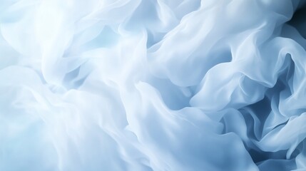 Obraz premium Abstract blue fabric flowing, ethereal, airy, light, soft, wave-like forms