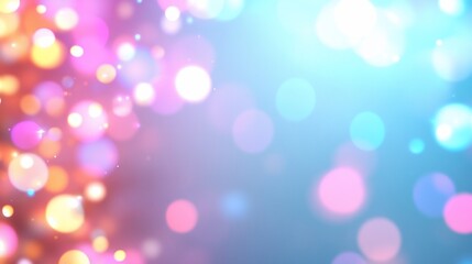 Fototapeta premium Abstrakcyjne tło bokeh z żywymi różami, błękitem i złotymi, mieniącymi się światłami