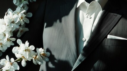 German business suit with a crisp white button-up and formal trousers