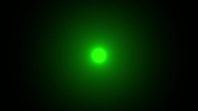 green light animation on black background, looping emergency light animated.