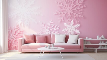 gradient pink snowflake background