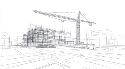 Obraz premium Architectural blueprint of construction site (2)