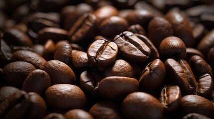 rich pile of coffee beans