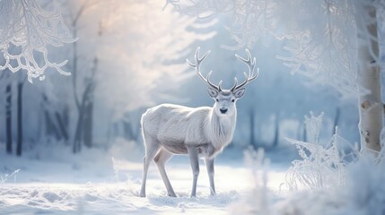 Obraz premium antlers white deer