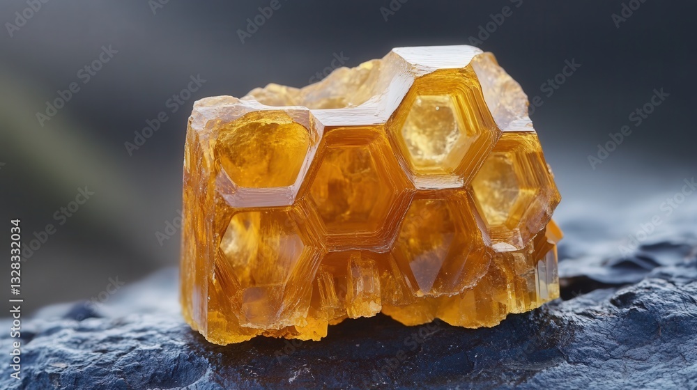 Poster unique mineral with a honeycomb-like structure