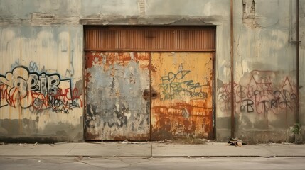 Naklejka premium decay rusted door