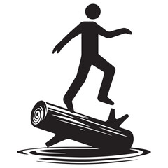 Navigating Challenges A Silhouette Illustration of Overcoming Obstacles