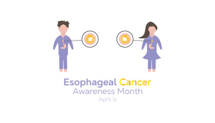 April is Esophageal Cancer Awareness Month. Vector template Design for banner, greeting card, poster, prints, social media post ,flyer , T shirt with background.