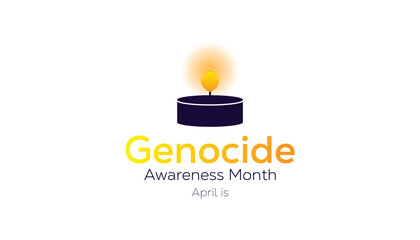 April is Genocide Awareness Month. Vector template Design for banner, greeting card, poster, prints, social media post ,flyer , T shirt with background.