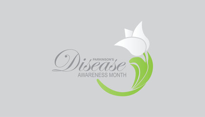 April is parkinson's disease awareness month. Vector template Design for banner, greeting card, poster, prints, social media post ,flyer , T shirt with background.
