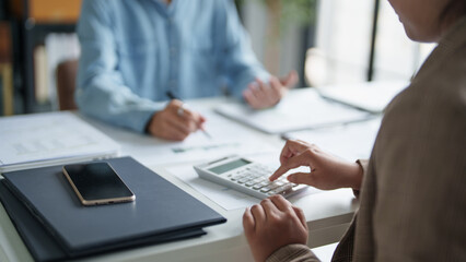 business man Auditor or internal revenue service staff checking annual financial statements company Audit  Accounting tax.