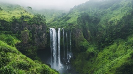 Haipa Waterfall seen from a nearby vantage point,