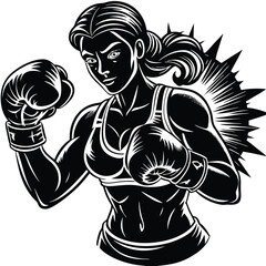 silhouette of a boxing