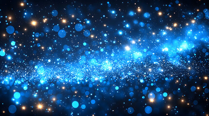 Obraz premium Celestial Symphony: An abstract, dazzling display of illuminated particles, resembling stars and nebulae, forms a mesmerizing galaxy-like expanse of light. This artwork evokes a sense of wonder.