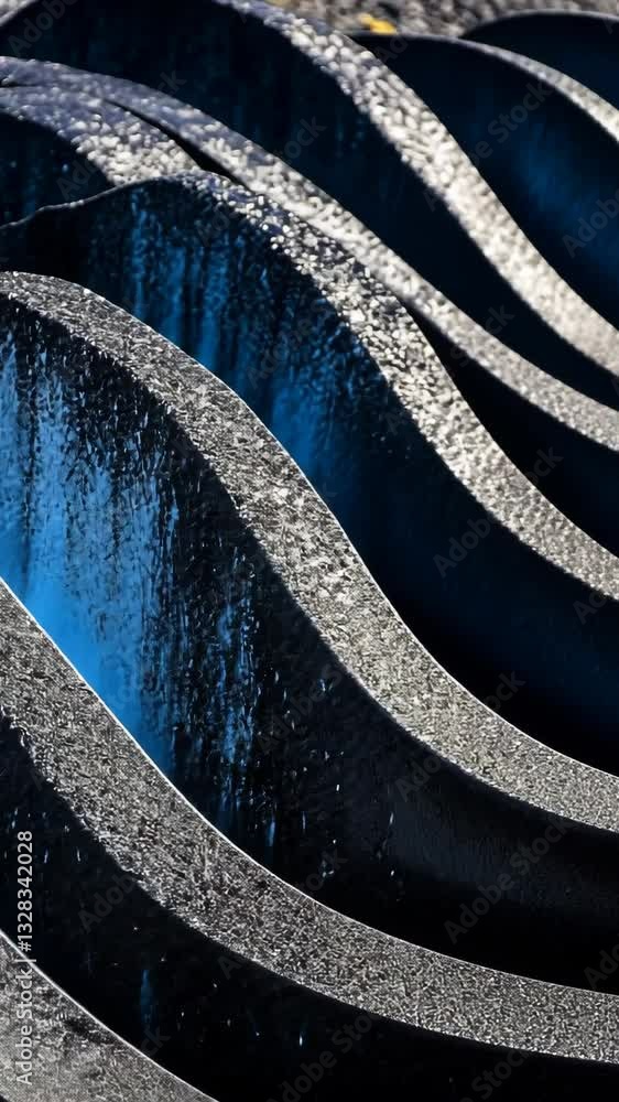 Aufkleber waves of abstract texture in deep blue and silver hues create a mesmerizing visual experience
