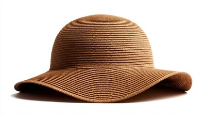 Brown sun hat, wide brim, stylish summer accessory