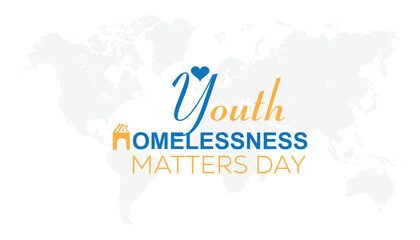 Obraz premium April is Youth Homelessness Matters Day. Vector template Design for banner, greeting card, poster, prints, social media post ,flyer , T shirt with background.