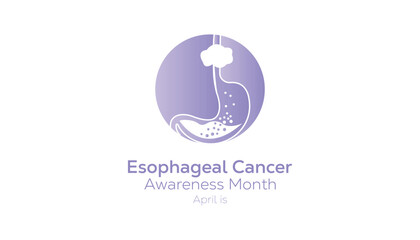 Fototapeta premium April is Esophageal Cancer Awareness Month. Vector template Design for banner, greeting card, poster, prints, social media post ,flyer , T shirt with background.