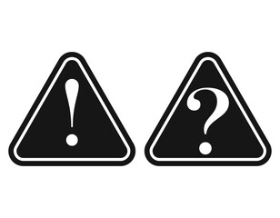 ビックリマークとはてなマーク　三角　黒