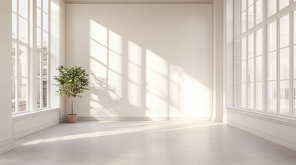 Neat, spacious room with white walls, no distractions,