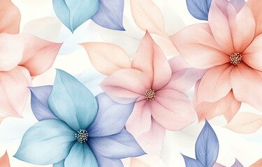 flower pattern flower fabric pattern fabric pattern seamless fabric Beautiful watercolor flowers in soft pastel shades for artistic design and decor.