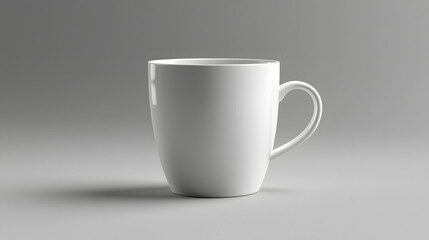 Fototapeta premium Simple Ceramic Mug: A clean, modern, and elegant ceramic mug, showcasing its simple design and functionality. Perfect for beverages, showcasing the form and detail.