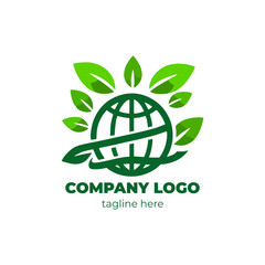 Sustainable future logo with planet and nature symbols great for green infrastructure projects regenerative farming businesses or eco-education programs