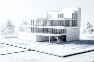 Ultra Quality Picture of Blueprint Concept Architecture Design and 3D Rendering Model My Own