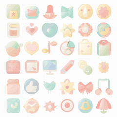 Minimalist vector icon sets for modern design projects, Generative AI