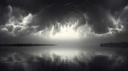 reflecti black clouds on white