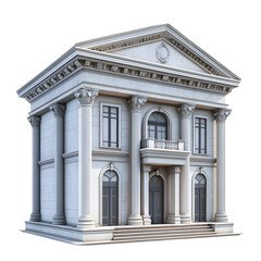 Obraz premium Neoclassical Bank Building with Ornate Marble Facade and Impressive Columns