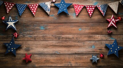 Festive wooden background for a Labor Day celebration