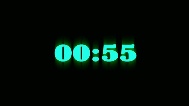 Countdown Timer Icon Animation &ndash; Digital Time Display