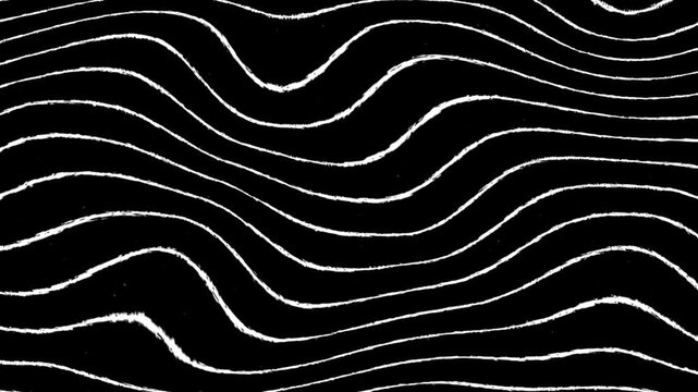 white wave dust lines with a black background moving slowly and irregularly to form an abstract, ideal for use as background and wallpaper