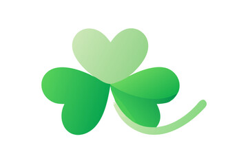  Stylized Three-Leaf Shamrock With A Gradient Green Design, Symbolizing Luck And St. Patrick's Day. Perfect For Irish Holiday Decorations, Festive Designs, And Seasonal Marketing.