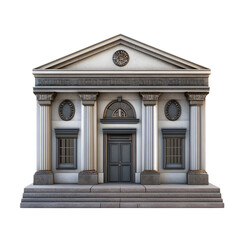 Obraz premium Stately Neoclassical Financial Institution Facade with Columns and Dome
