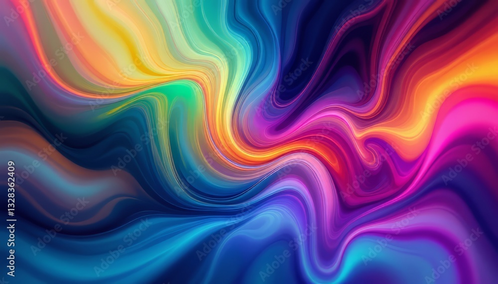 Aufkleber vibrant flowing color swirls create an abstract and energetic background