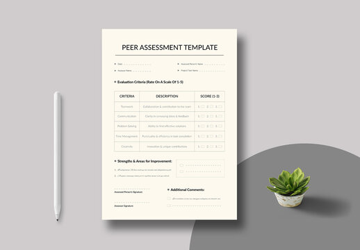 Peer Assessment Template Layout