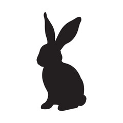 Rabbit vector silhouette design on a white background