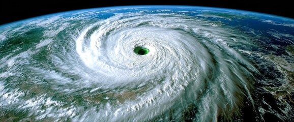 Satellite View of Hurricane Florence as Super Typhoon with Atmospheric Cyclone, Eye Over the Atlantic Ocean from Outer Space