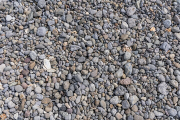 Lake sediments, Gray to brownish gray sandy gravel and gravelly. Sedge Bay, Yellowstone National Park in Wyoming. Yellowstone Lake