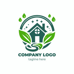 Eco solutions logo design with renewable resources and energy efficiency icons ideal for climate action initiatives green product brands or sustainable future ventures