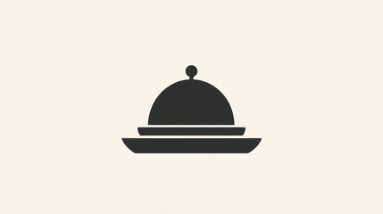 Obraz premium Covered dish, restaurant, food service, simple background, menu icon