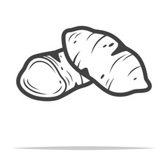 Sweet potatoes outline icon transparent vector isolated
