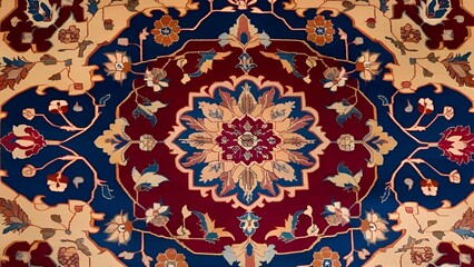Naklejka premium Traditional Persian Carpet with Stunning Geometric Patterns