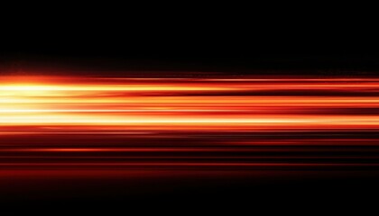 Abstract image of horizontal orange and red light streaks on a black background, resembling motion or speed