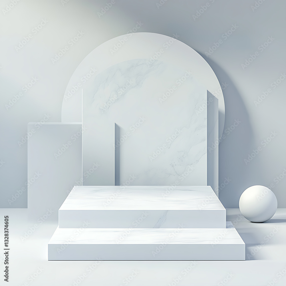 Poster minimalist display setup for modern art studio 3d render clean environment top-down view aesthetic d