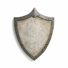 Vintage Metallic Shield Isolated on White Background for Design Use