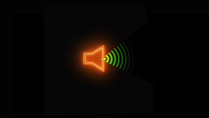 Technology Radio wave  signal frequency sign illustration on black background. Modern Volume Icon.